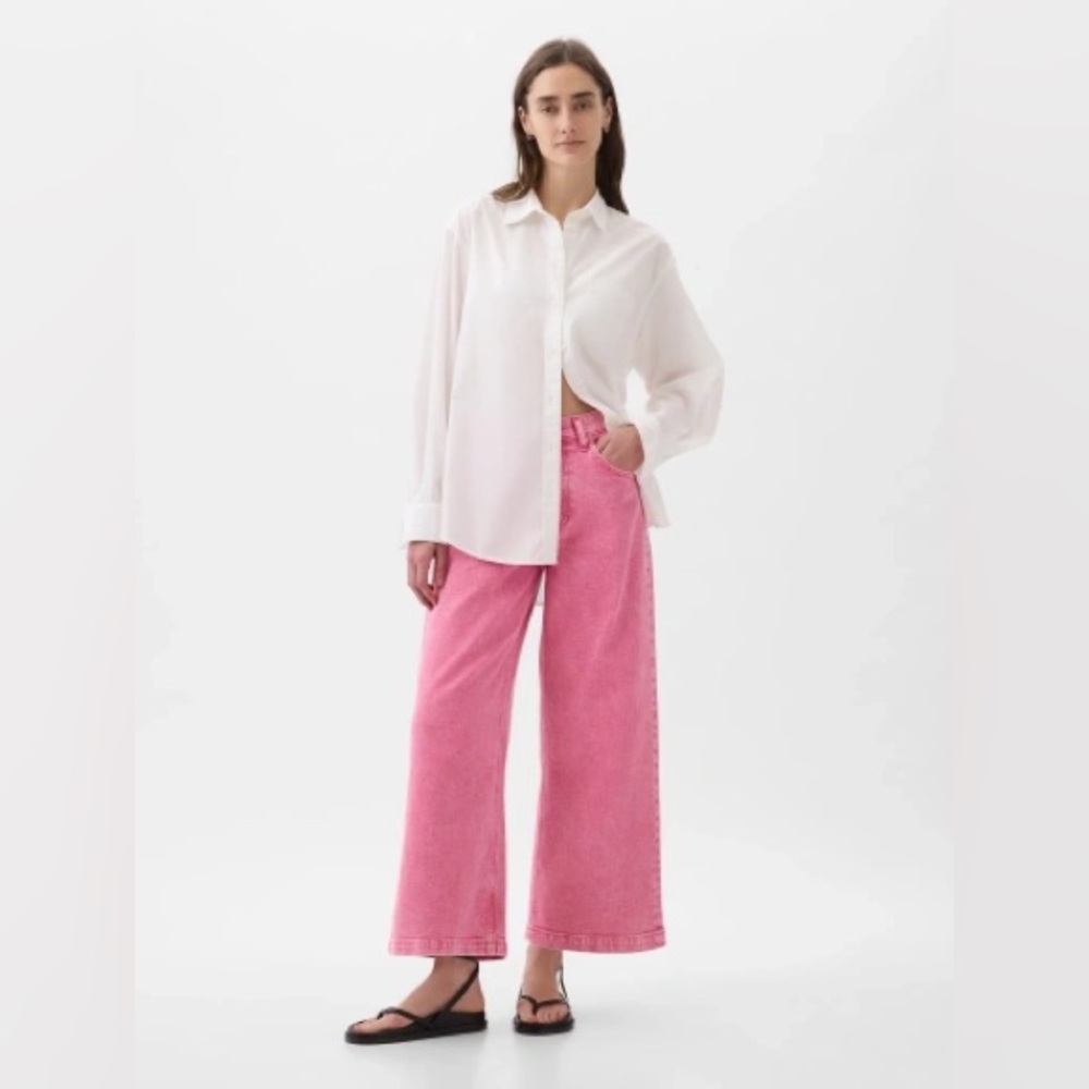 GAP | High Rise Stride Ankle Wide-Leg Jeans | Pink | Size 27/4